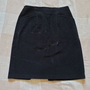 Vintage High Waisted Courderoy Midi Skirt w/ Pockets